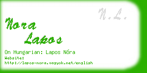 nora lapos business card