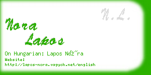 nora lapos business card